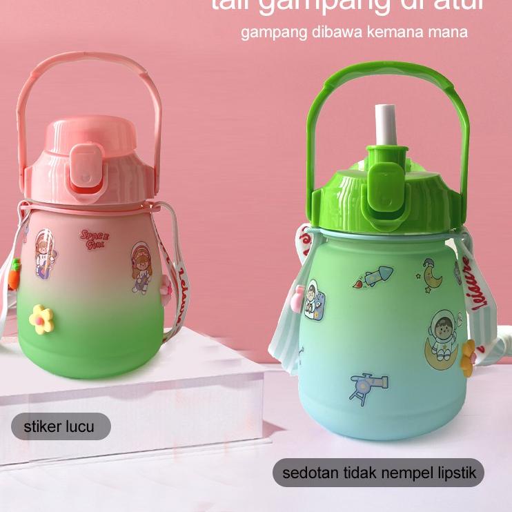 ❤️8.8 COD❤️ botol air minum viral gradasi pelangi / botol kekinian rainbow 1.3 liter gas 