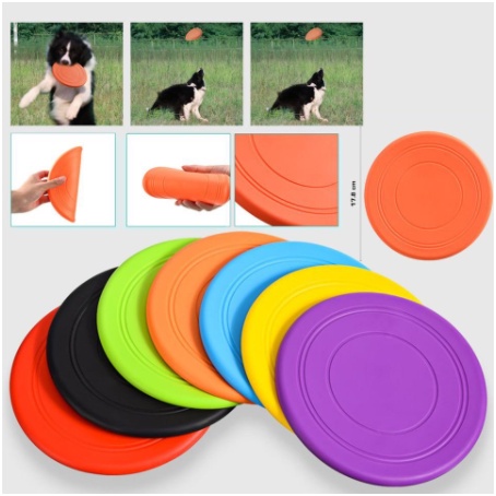 FRISBEE SILIKON RUBBER TERBANG DOG TOYS PET MAINAN HEWAN PIRING