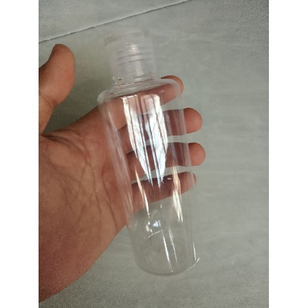 botol minyak parfume/lotion plastik serbaguna 200ml fliptop tutup bening