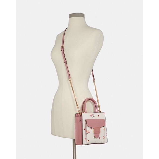 Coach Mini Pepper Crossbody With Heart Petal Print (C7599)