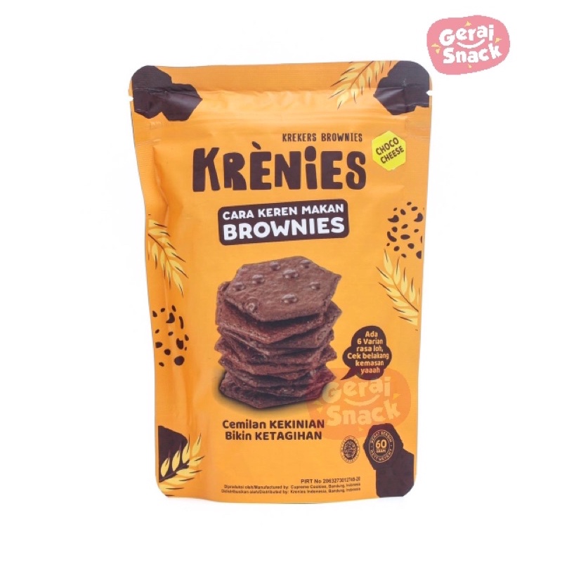 Krenies Brownies Kering Tipis Crunchy Cemilan Keluarga 60g