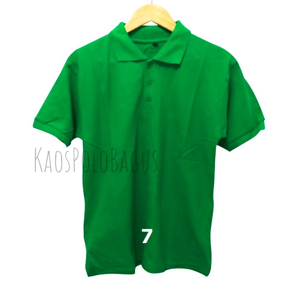 Kaos Polo Shirt Polos Bahan Lacoste Katun Murah - Hijau Fuji