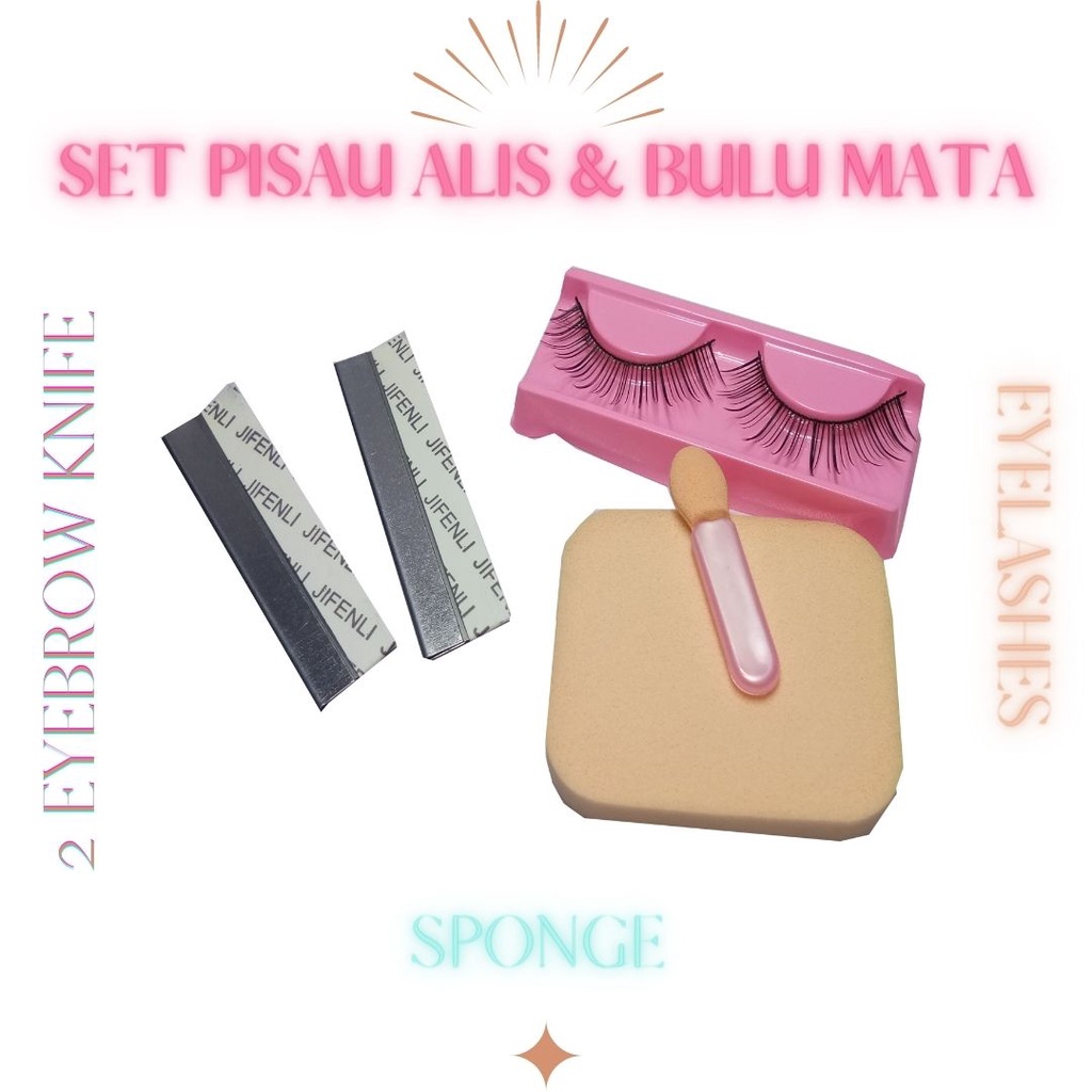 Set Bulu Mata Palsu Tempel/Eyelash 1 Set Isi 4 Barang ( FREE+1 Pisau Pencukur alis) / Paket Bulu Mata Palsu/Tempel-Vegasus Store (COD)