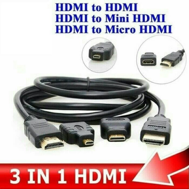 Kabel HDMI 3 in 1 To HDTV Mini HDMI Micro HDMI