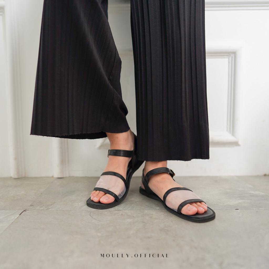 Ghanimi x Moully - Esha Flatshoes / Sandal Wanita / Heels Pendek Tali / heels wanita/sepatu wanita /sepatu kondangan/ sandal wanita / Ankle Strap