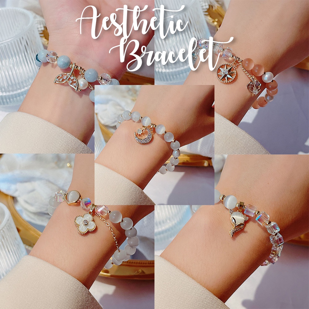 BTS-BC260 GELANG WANITA MANIK-MANIK KOREA DENGAN BERBAGAI MACAM MOTIF/GELANG WANITA KORE MURAH