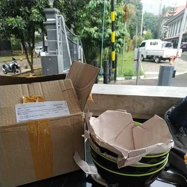 2 Pcs Mangkok Ulir Miring Hijau 7 Melamin Golden Dragon W-07a3