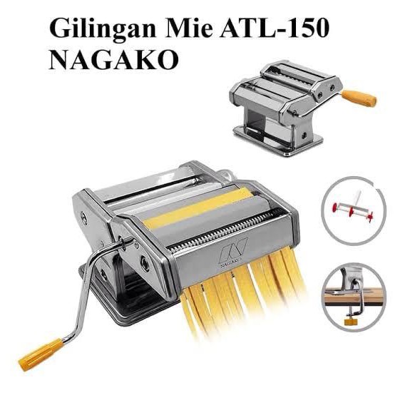 NAGAKO ATL 150 Mesin Alat Gilingan Mie Pasta Pangsit Molen Atlas Maker