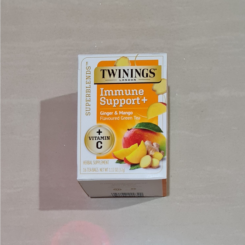 Teh Twinings Immune Support+ Ginger &amp; Mango Green Tea 16 x 2 Gram