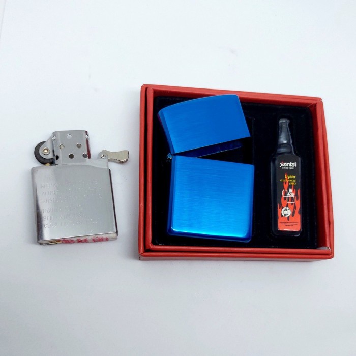 Korek Api Zippo Set Plus Minyak Zippo Siap Pakai Glossy - Gold
