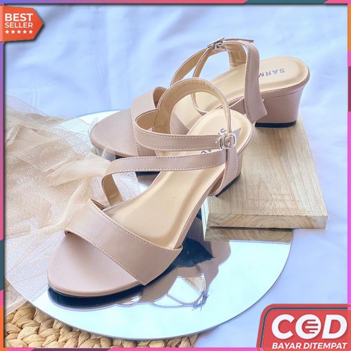 Sendal Heels Wanita Import Hak Tahu Kaca Bulat Hils Kondangan Terbaru Murah Kekinian Sandal Andin Ik