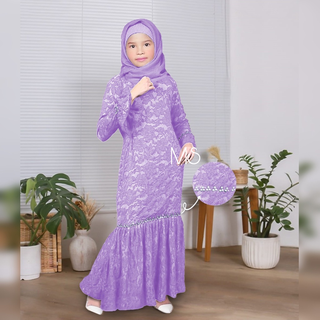 MAXY NURHALIZA KID FASHION PAKAIAN MUSLIM ANAK PEREMPUAN GAMIS DRESS MAXI BRUKAT JCHM