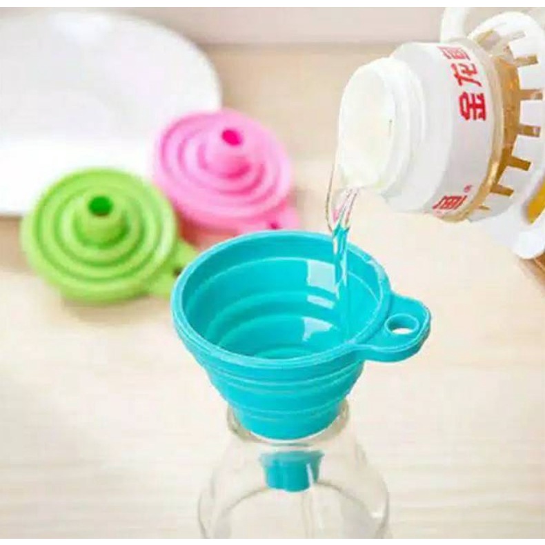 BAJ Corong Air &amp; Minyak Silikon Portable Corong Lipat Silicone Refill Sabun Minyak Serbaguna PR023