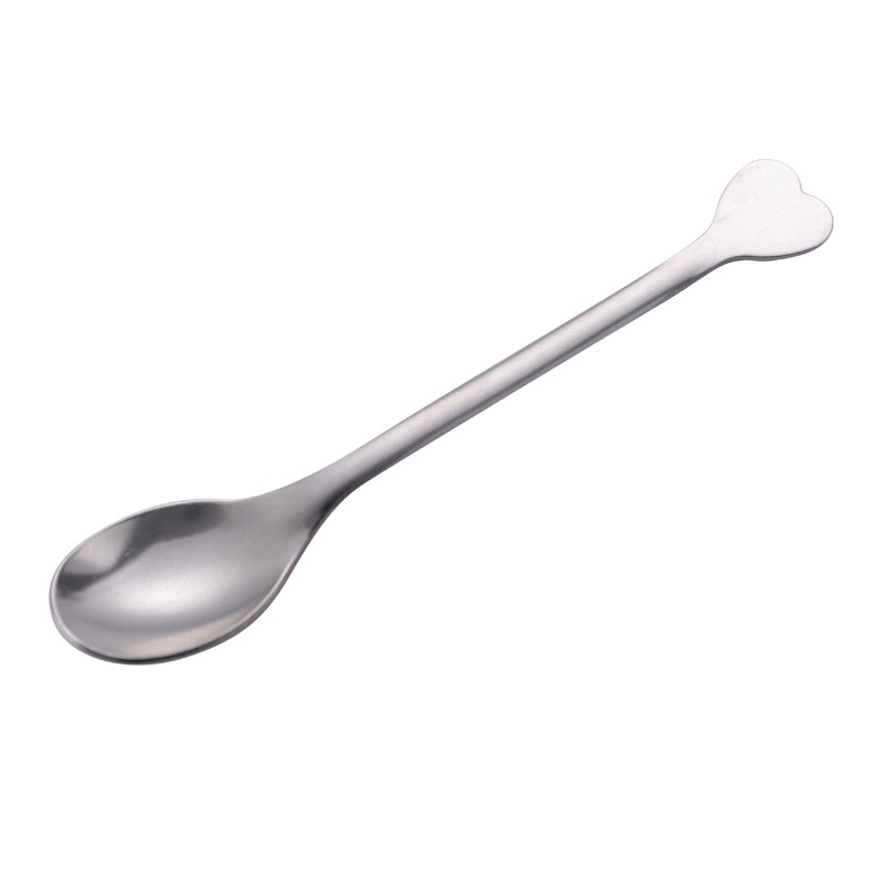 Stainless Steel Love Heart Handle Spoon Dessert Ice Cream Coffee Spoon Tableware