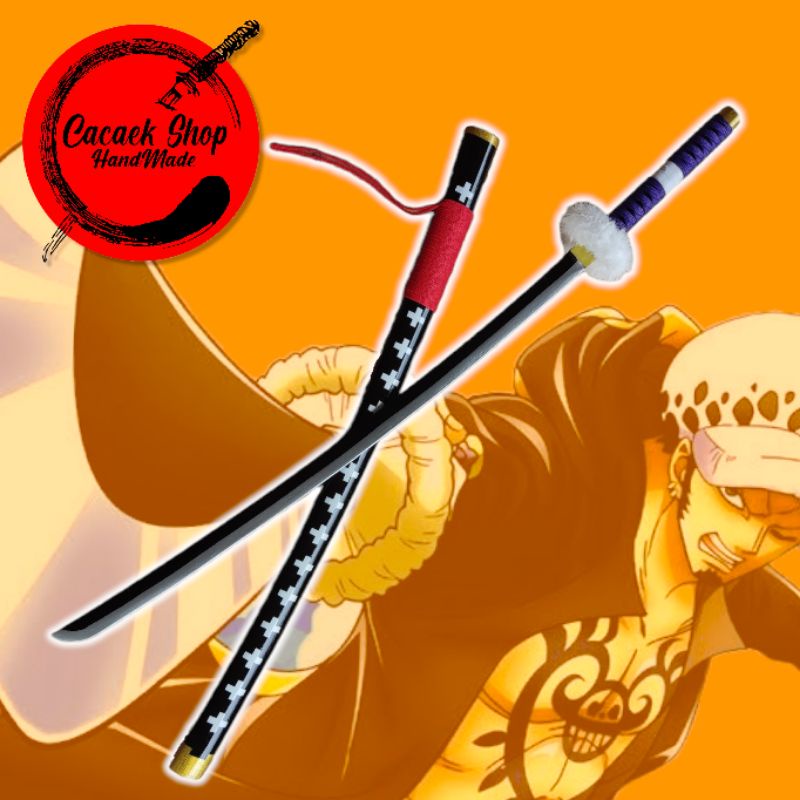 pedang kayu trafalgar law one piece anime cosplay