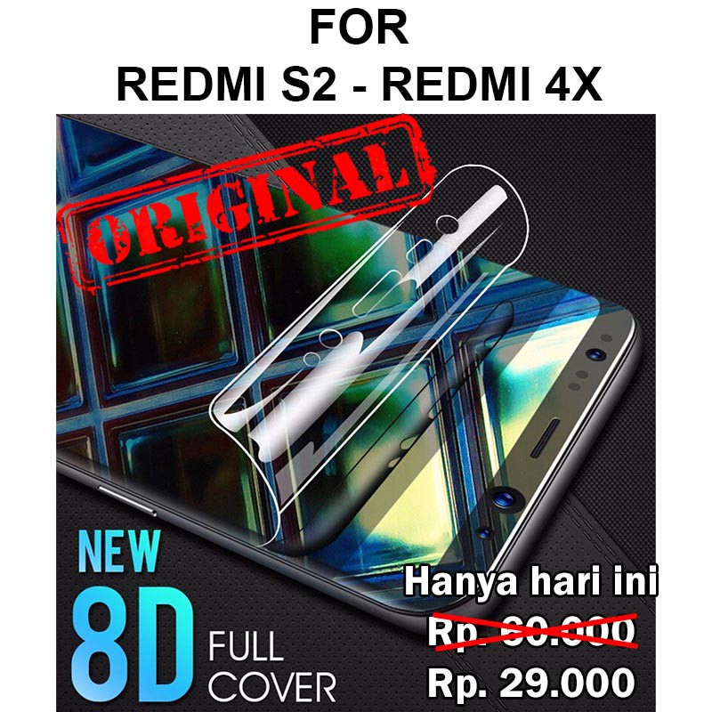 Hydrogel Xiaomi Redmi S2 - Redmi 4X full layar kaca hp gel not tempered glass