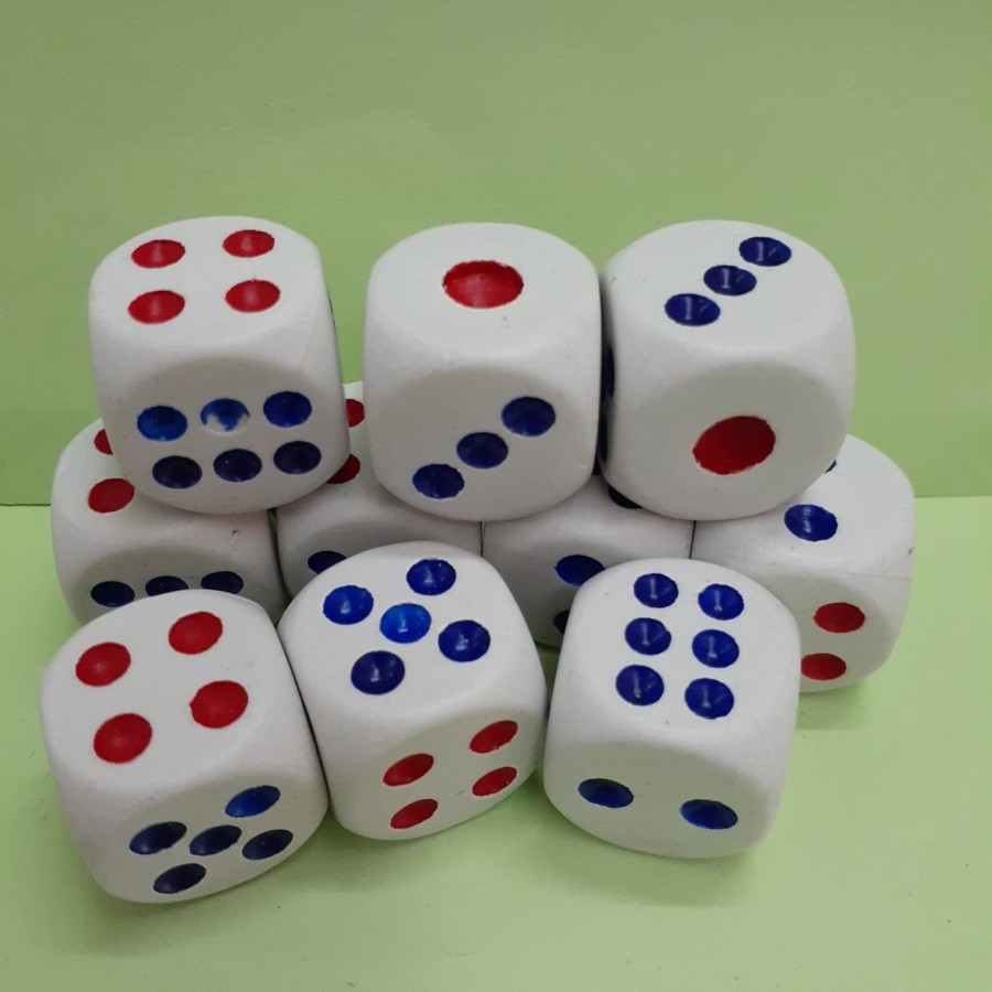 Mainan Dadu Putih - Play Dice Board Game 1.1 cm - Main Monopoly Ular Tangga