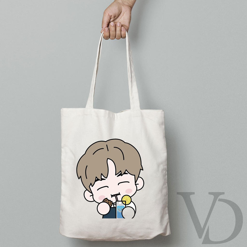 NCT DREAM /TOTE BAG BAHAN KANVAS MOTIF NCT CAFE 2021 / KPOP TOTE BAG / TAS BELANJA MOTIF KOREA