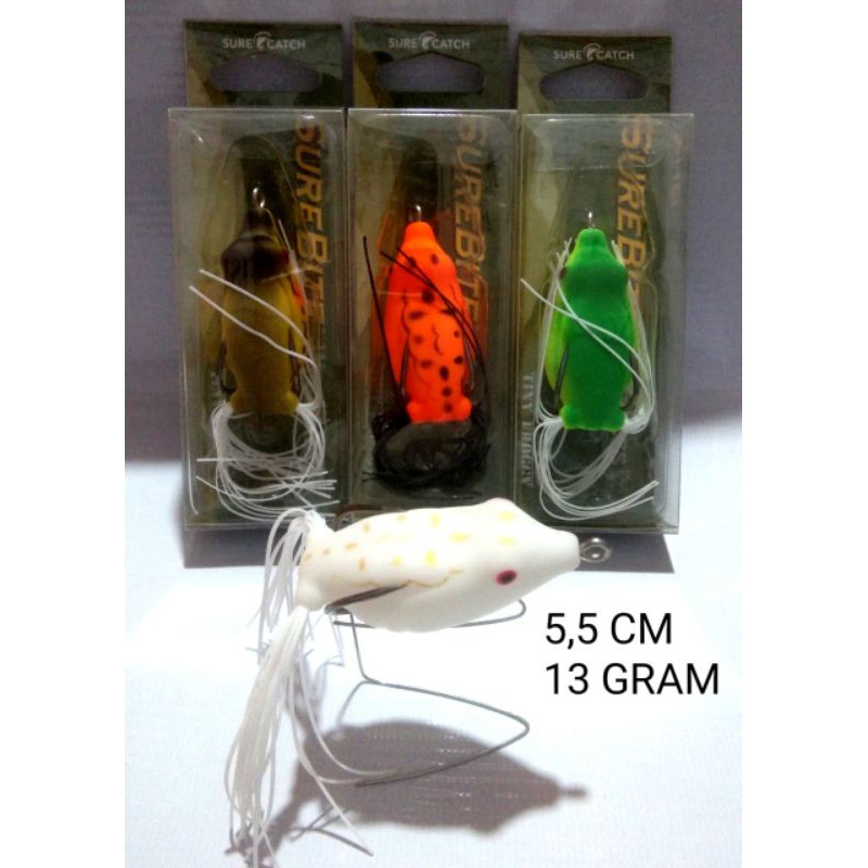 SOFT FROG (SURECATCH) SURE BITE 5,5CM I  SOFT FROG SKIRI I UMPAN CASTING IKAN GABUS DAN TOMAN