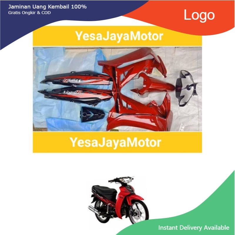 Body Halus Vega R New Warna Merah Hitam / Body Halus Vega New