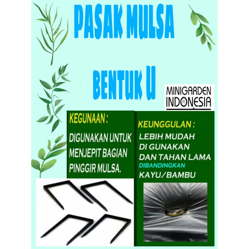 ECER PASAK MULSA MODEL TUSUK BENTUK U penjepit pengikat plastik mulsa sujen mulsa pengganti bambu