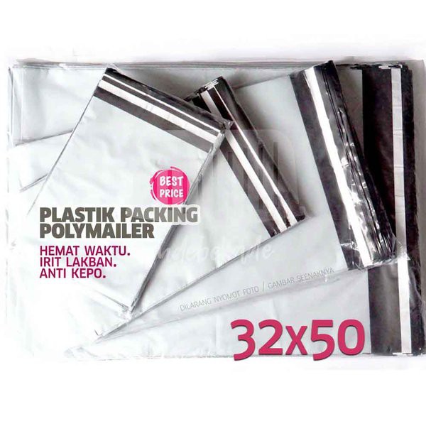 

Polymailer amplop polymailer plastik packing ukuran 32 x 50 putih keabuan dalam hitam murah lebih