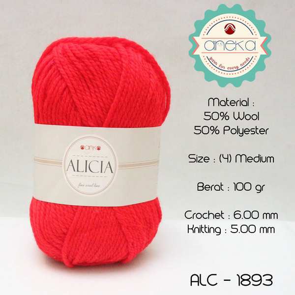 Benang Rajut Wool Alicia Yarn - 1893