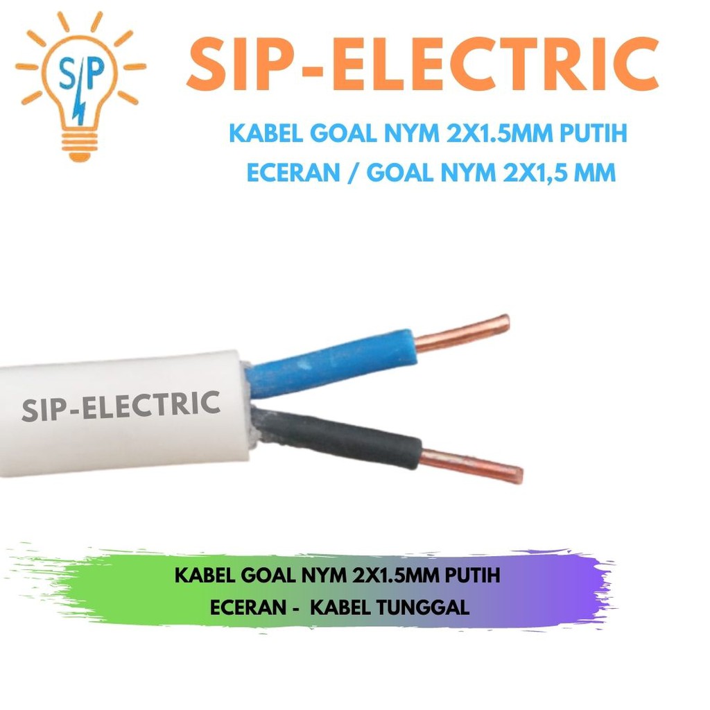 Kabel Goal Nym 2X1.5Mm Putih  Eceran  / Goal Nym 2X1,5 Mm
