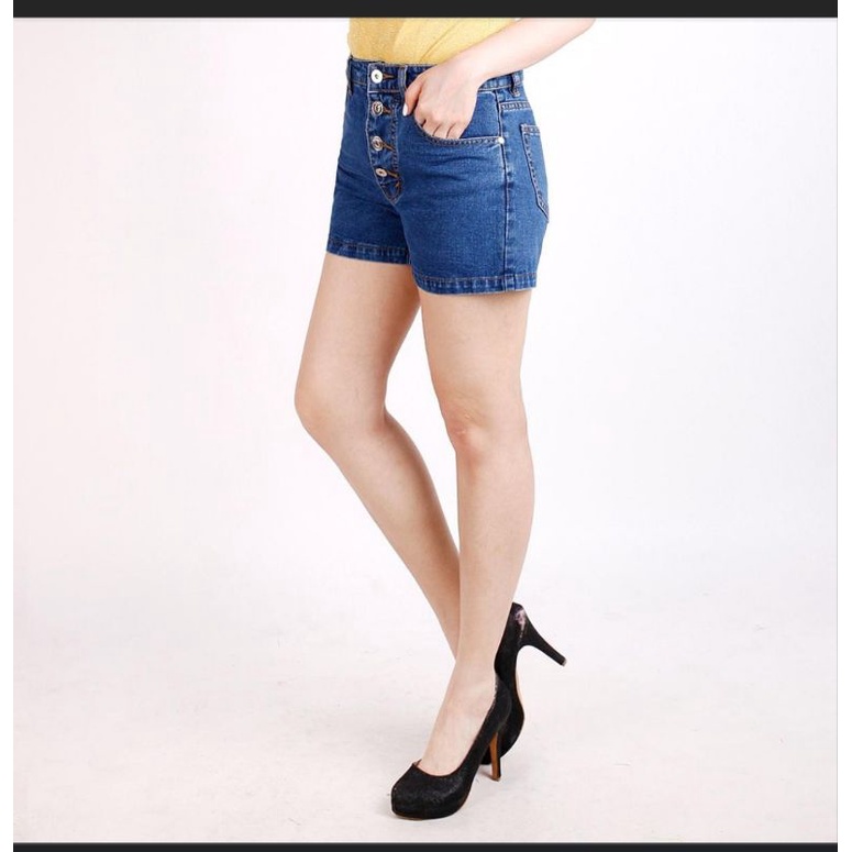 Celana jeans pendek wanita kancing 5