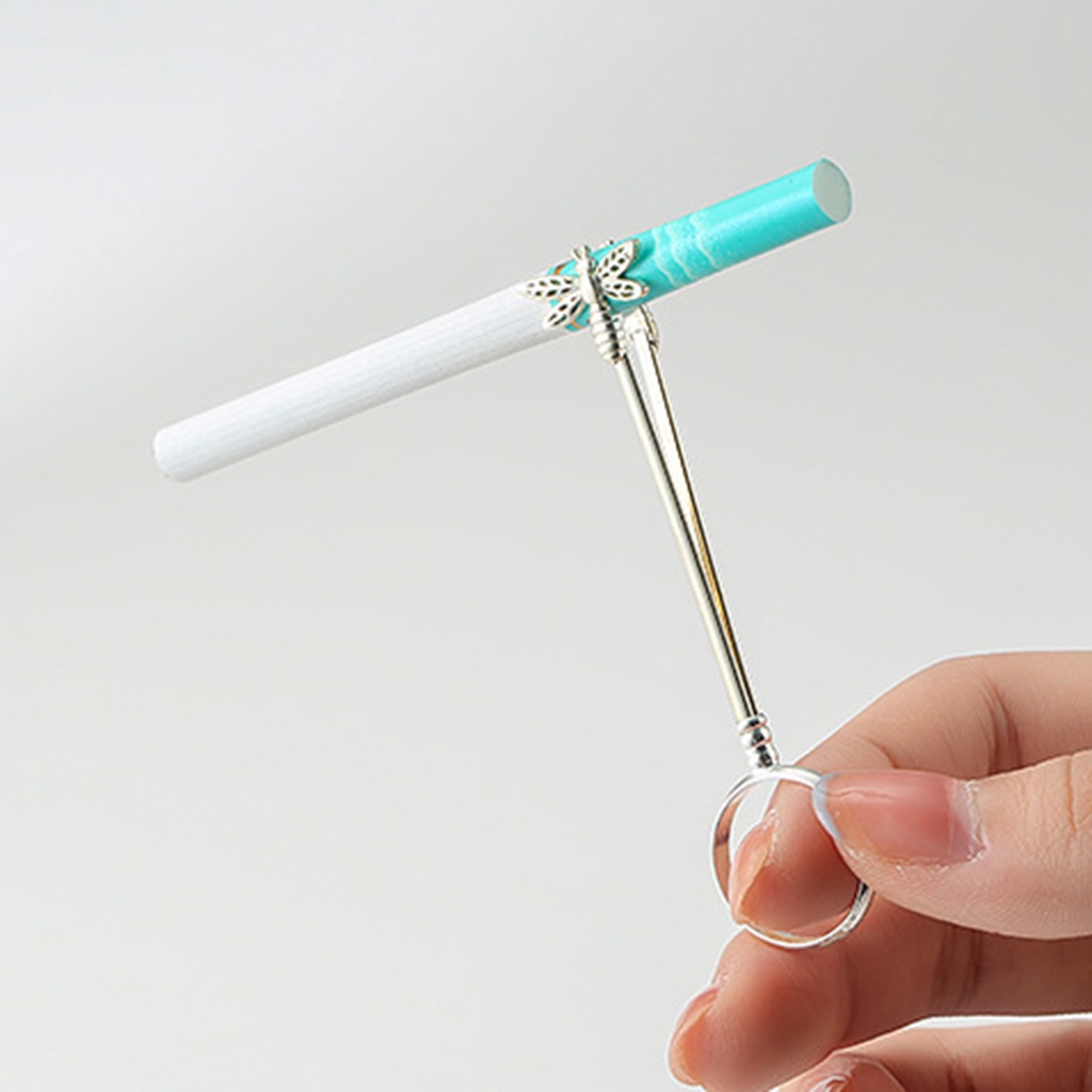Hu Hu Hu Hu Hu Alat Bantu Pasang Kacamata♡ Cincin Holder Rokok Bentuk Capung Bahan Tembaga Warna Cerah Adjustable