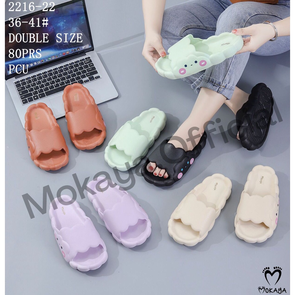 Sandal Slop Jelly Korea Wanita Awan Cloud Tebal Empuk Cantik Cute Elegant Best Seller Import Mokaya / 36-41 (2216-22/-2Ah)