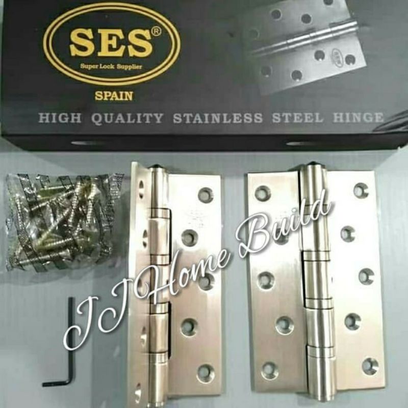 Engsel Pintu SES 5"x3"x3.5mmx4bb Stainless SUS 304 / Engsel SES