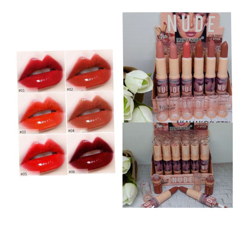 LIP CREAM+LIPSTICK IMAN OF NOBLE NUDE 2 IN 1 NO.5164