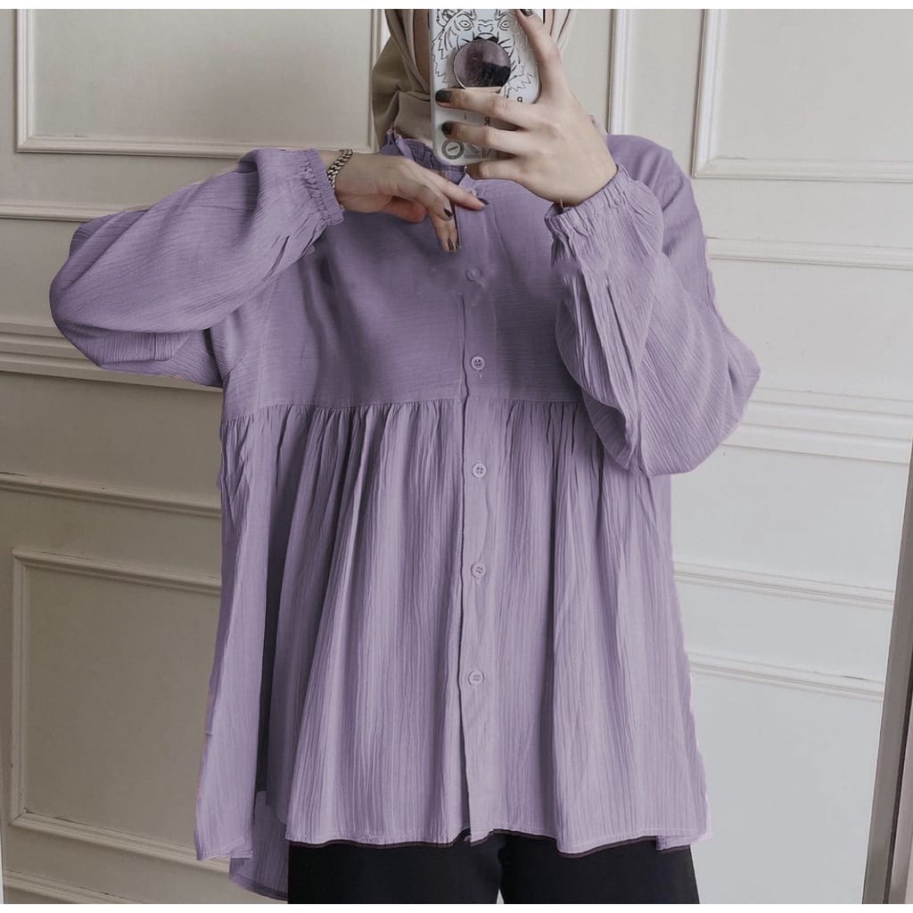 Tq88indonesia Fashion Blouse Wanita Terbaru /  Rachel Blouse / Blus Kancing Cewek / Baju Atasan Wanita Kekinian / Ootd / Baju Santai Wanita / Baju polos Wanita /