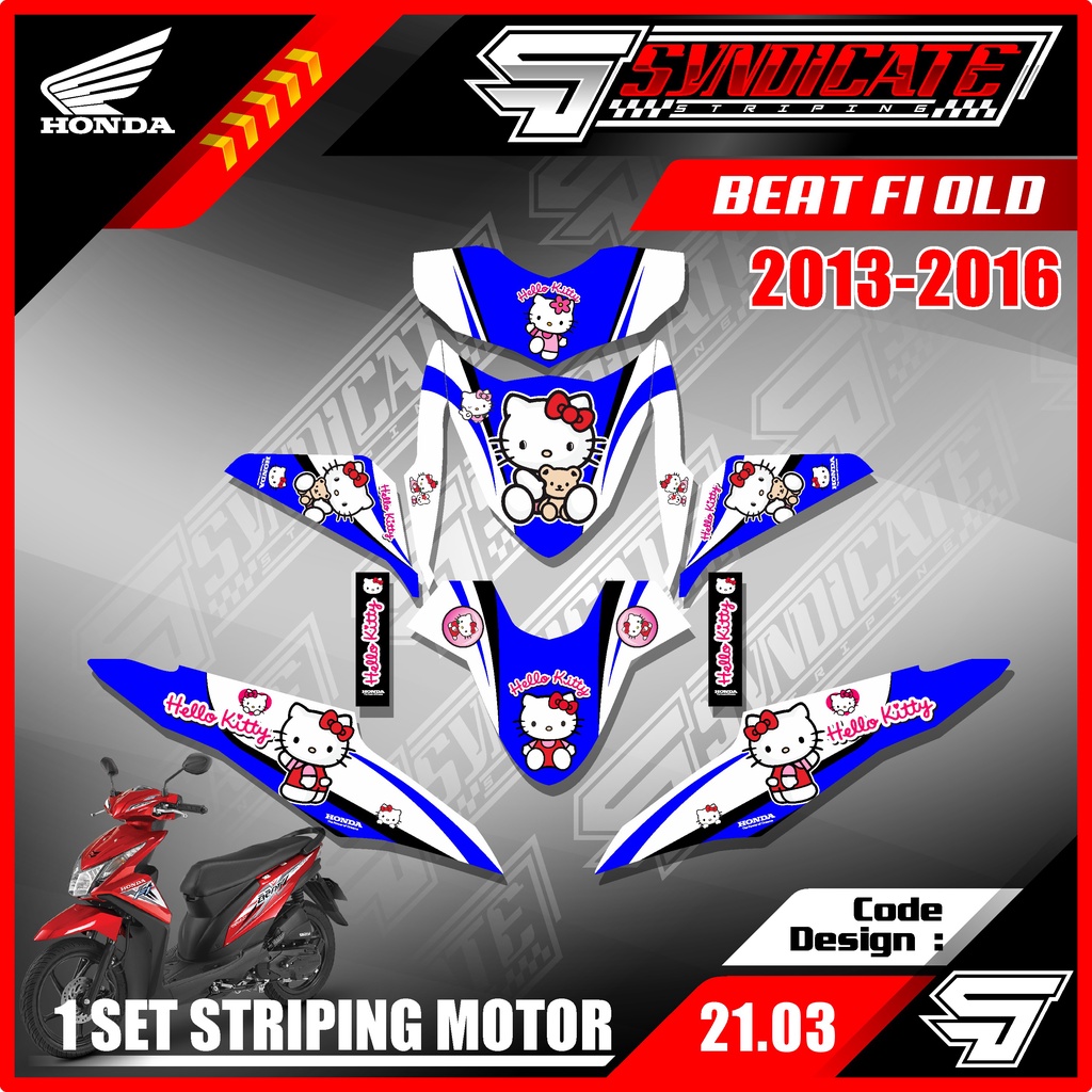Decal Stiker Fullbody Beat Fi  Lama / Old 2013 2014 2015 2016 Desain Hello Kitty SS 21.03