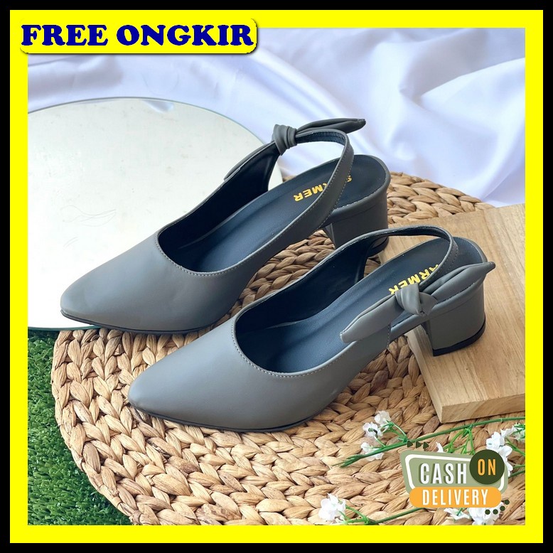 Sandal Sendal Sepatu Hills High Heels Haigh Heels Hils Hells Hels Heal Sarmer - Brigita Mules Mocc S