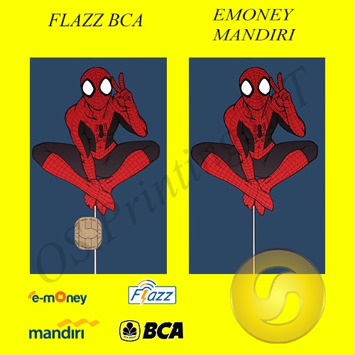 CUSTOM KARTU FLAZZ BCA GENERASI 2 ATAU EMONEY/SALDO 0 -SPDRMAN EDITION