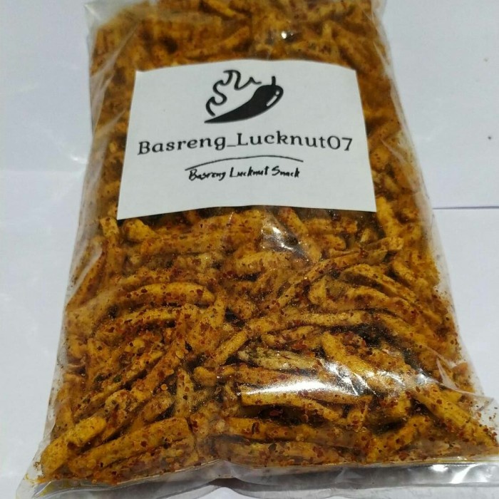 

Basreng Stick daun jeruk Extra pedas kemasan 1kg