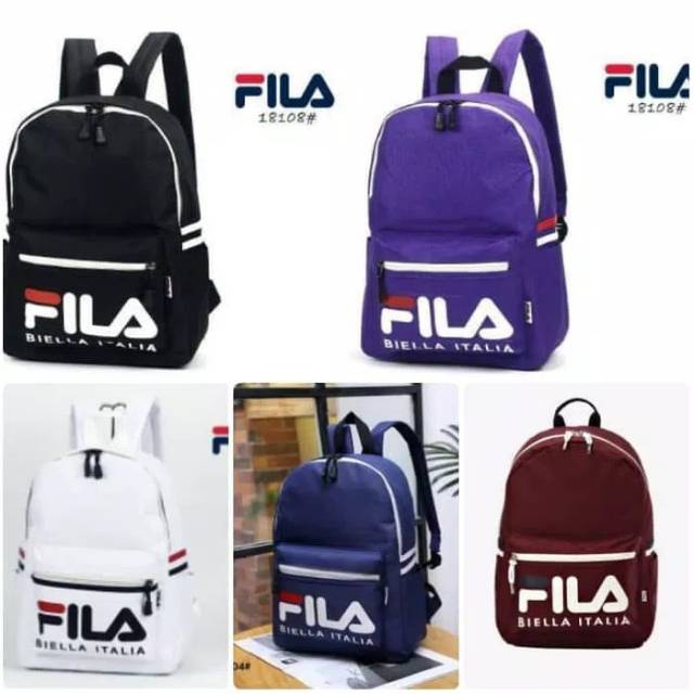 PROMO Tas Ransel Backpack Sekolah Kuliah Wanita Perempuan FILA Murah 4 - Ungu