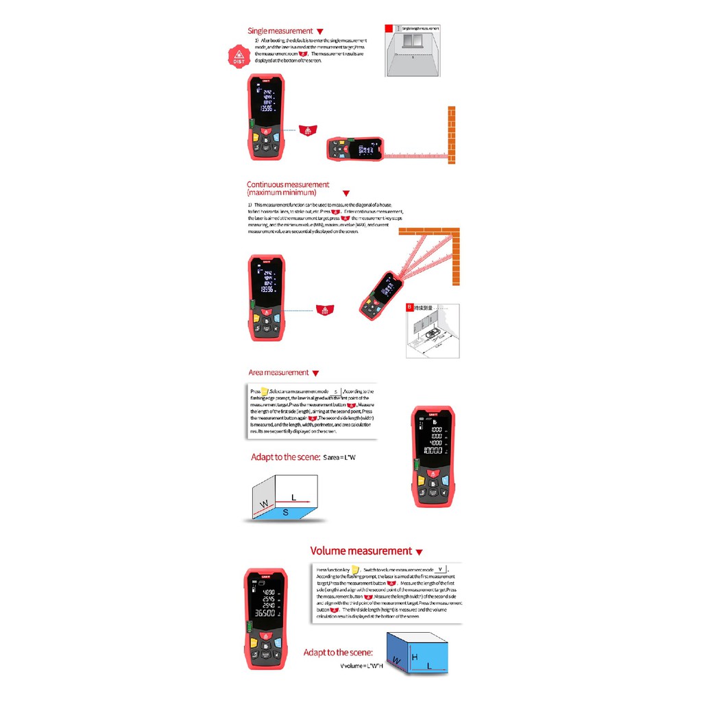 UNI-T LM40 - Laser Distance Meter 40M - Pengukur Laser Jarak Jauh 40M