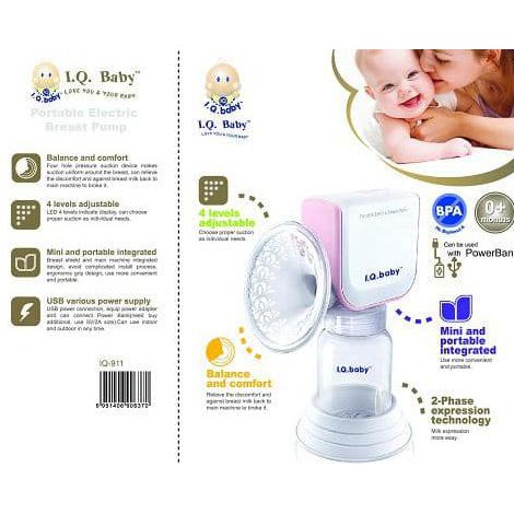 Termurah Iq Baby Portable Electric Breastpump Iq-911 / Pompa Asi Elektrik