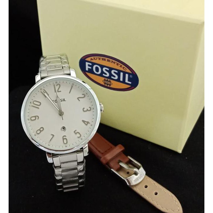 9rfn jam tangan fossil free strap kulit / arloji wanita krepyak fosil murah 1m2w