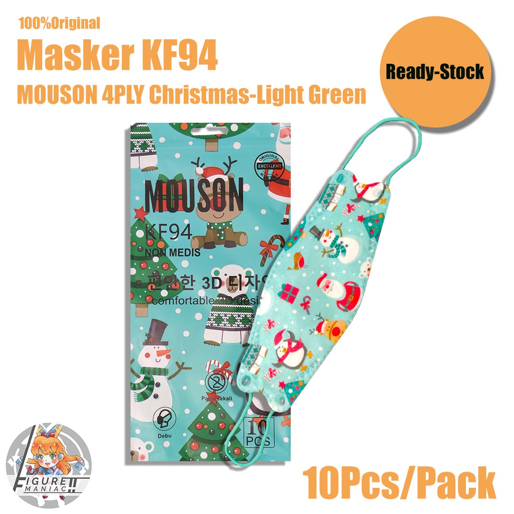 Figure Maniac - Masker KF94 MOUSON Christmas Edition Edisi Natal 1 Pack isi 10 ORIGINAL