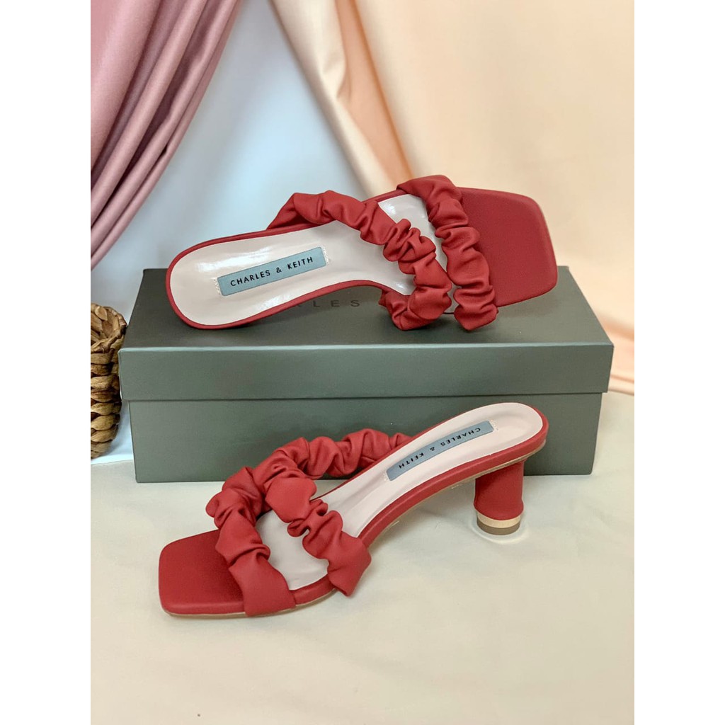 [7.7 Boombastis Sale⚡] - SANDAL WANITA CKS459 RUCHED STRAP MULES PREMIUM IMPORT