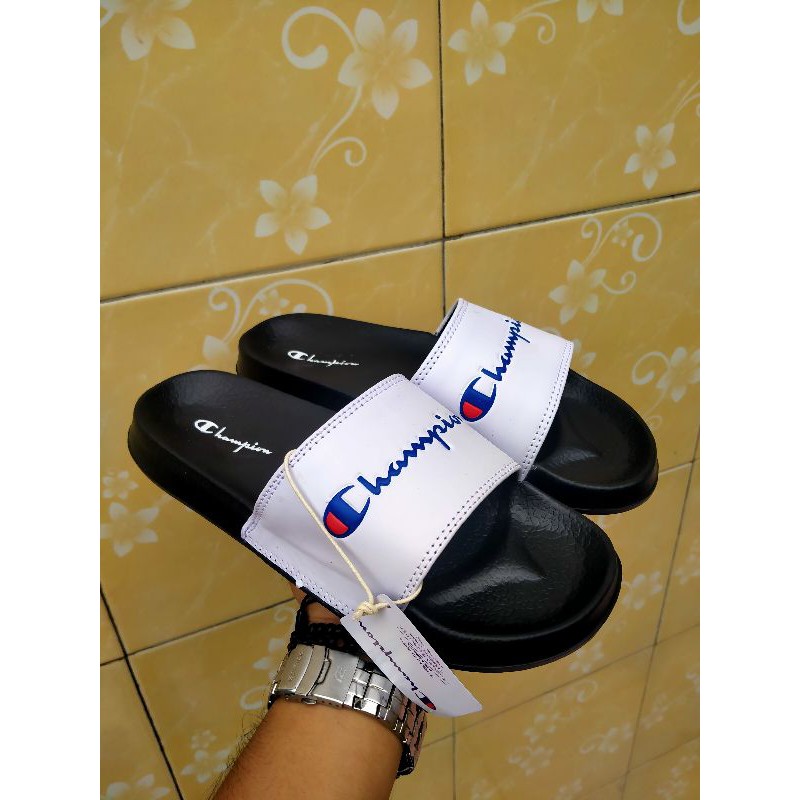 Sandal Slide Champion Pria Wanita | Sandal Slop Cowo Cewe | Sendal Slop | Sendal (Plus PAPERBAG)