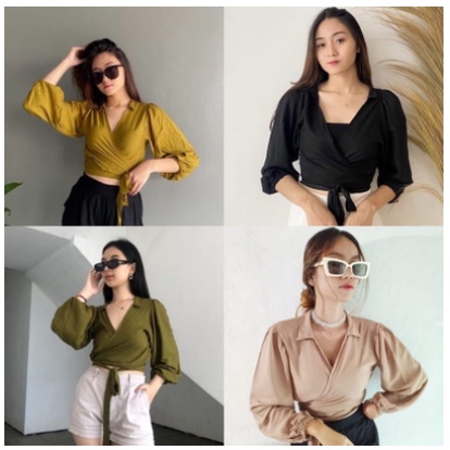 Blouse Wanita Murah Blouse Wanita Lengan Panjang Blouse Muslim Wanita Kemeja Putih Blouse Wanita Imp
