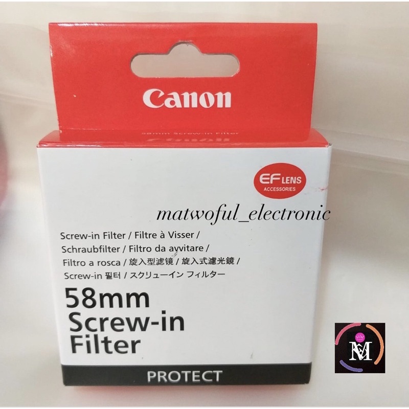 Filter UV Canon 58 MM (EOS1100D, 1200D, 1300D, 3000D, 4000D, 700D, 750D, 760D, 800D, 850D )