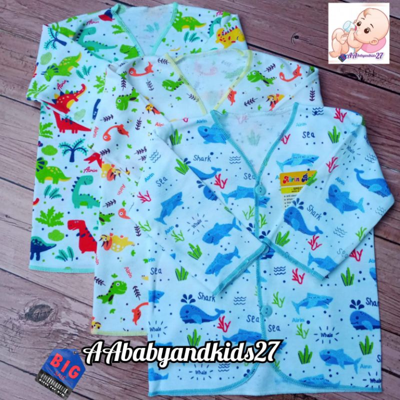 AIRIN 6PC BAJU BAYI LENGAN PANJANG USIA NEWBORN 0-4 BULAN FULLPRINT SNI HIGHT QUALITY