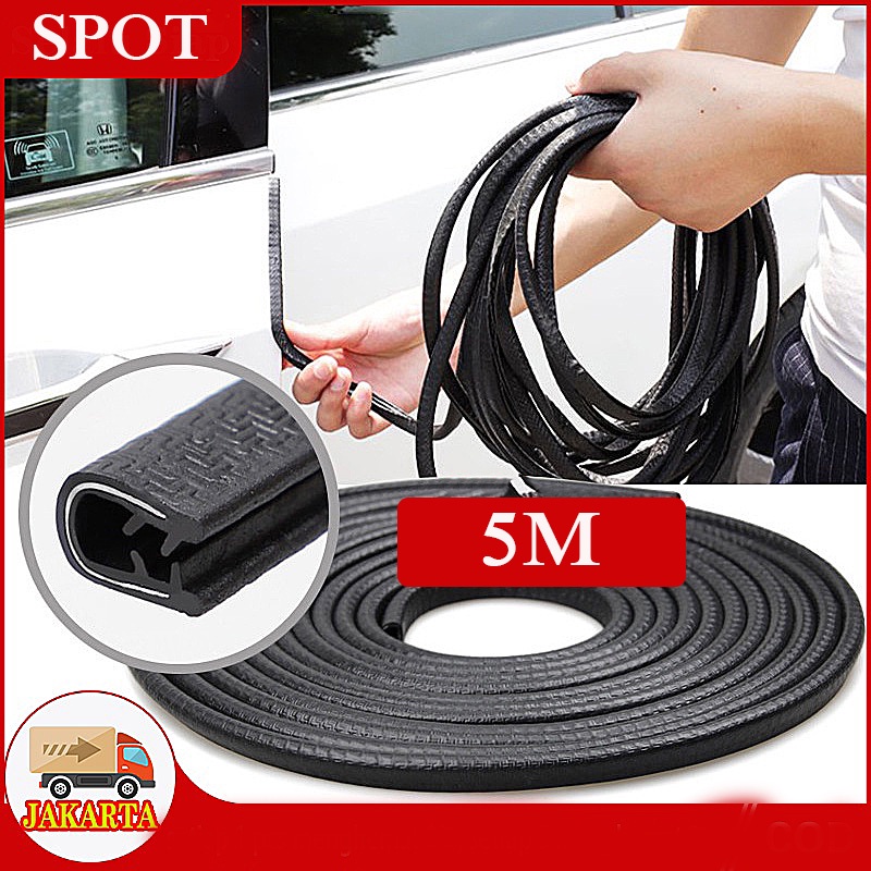 5Meter List karet Pintu  List Pintu Mobil Universal Pelindung Pintu Door Guard Strip Rubber