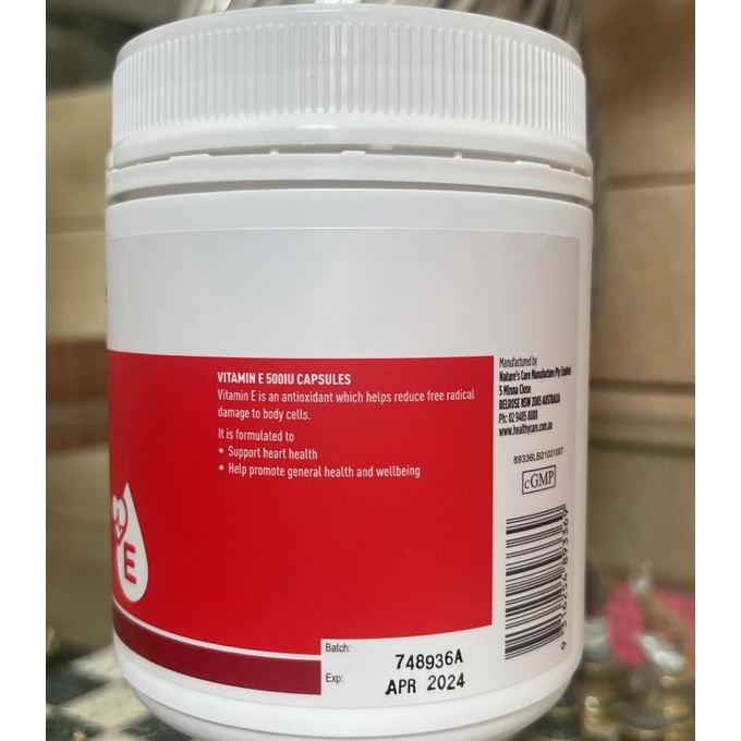Healthy Care Vitamin E 500Iu 200 Capsules